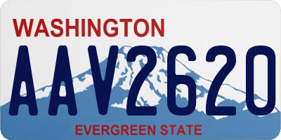 WA license plate AAV2620