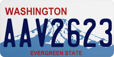 WA license plate AAV2623