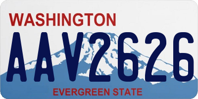 WA license plate AAV2626