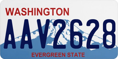 WA license plate AAV2628