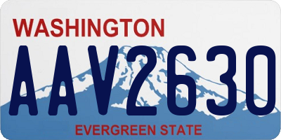 WA license plate AAV2630