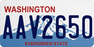 WA license plate AAV2650