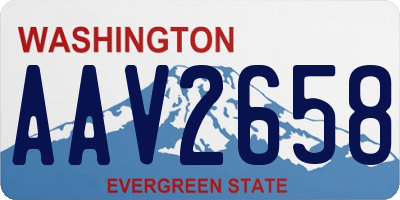 WA license plate AAV2658
