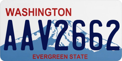 WA license plate AAV2662