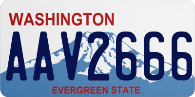 WA license plate AAV2666