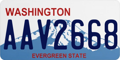 WA license plate AAV2668