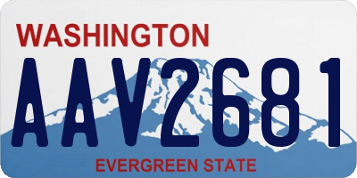 WA license plate AAV2681