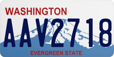 WA license plate AAV2718