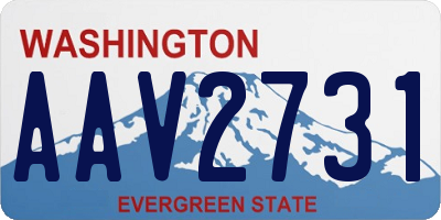WA license plate AAV2731