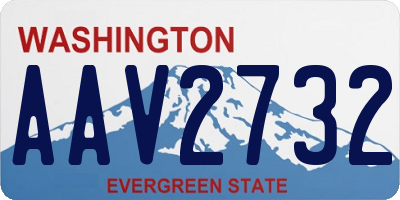 WA license plate AAV2732
