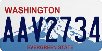 WA license plate AAV2734