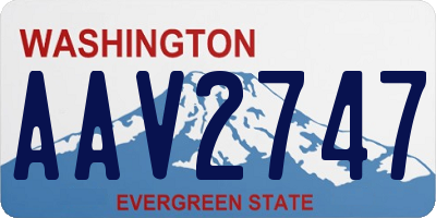 WA license plate AAV2747