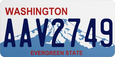 WA license plate AAV2749