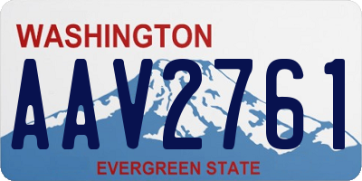 WA license plate AAV2761