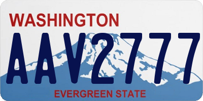 WA license plate AAV2777