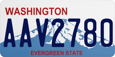 WA license plate AAV2780