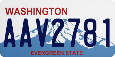 WA license plate AAV2781