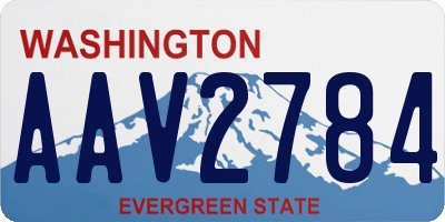 WA license plate AAV2784
