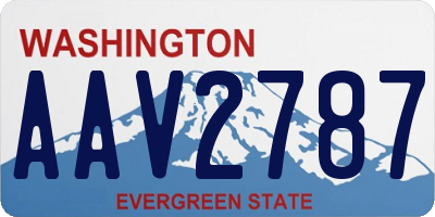 WA license plate AAV2787