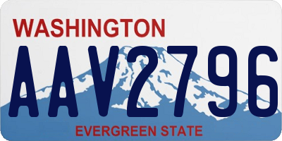 WA license plate AAV2796
