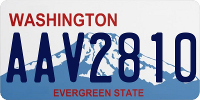 WA license plate AAV2810