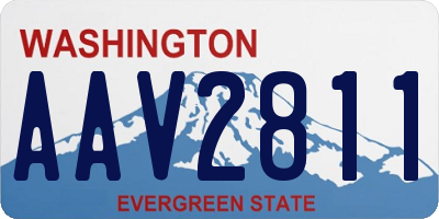 WA license plate AAV2811