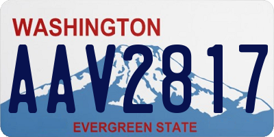 WA license plate AAV2817