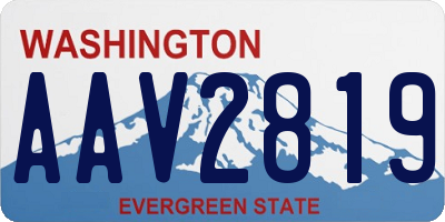 WA license plate AAV2819