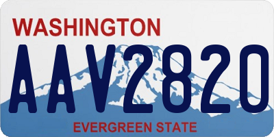 WA license plate AAV2820