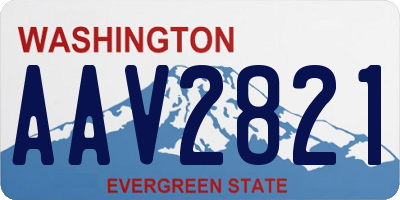 WA license plate AAV2821