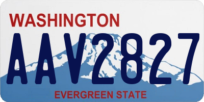 WA license plate AAV2827
