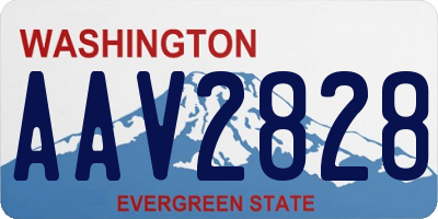 WA license plate AAV2828
