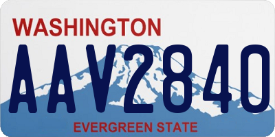 WA license plate AAV2840