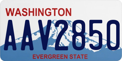 WA license plate AAV2850
