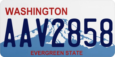 WA license plate AAV2858