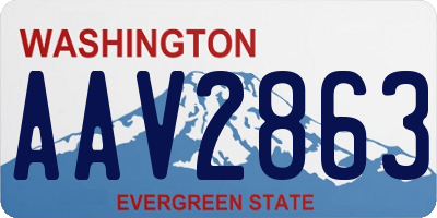 WA license plate AAV2863