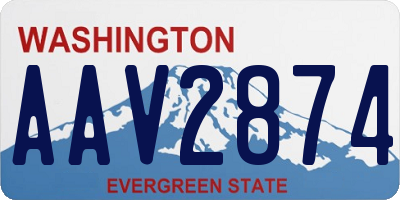 WA license plate AAV2874