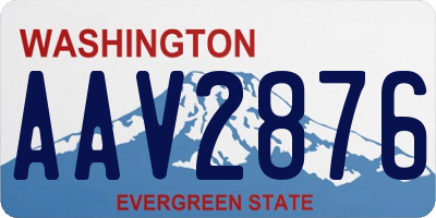 WA license plate AAV2876