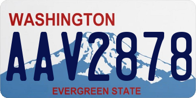 WA license plate AAV2878