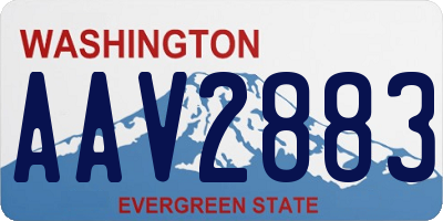 WA license plate AAV2883