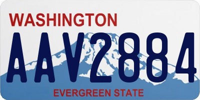 WA license plate AAV2884