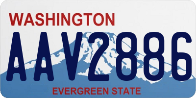 WA license plate AAV2886
