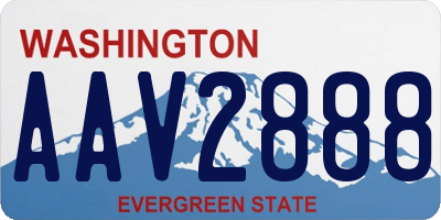 WA license plate AAV2888