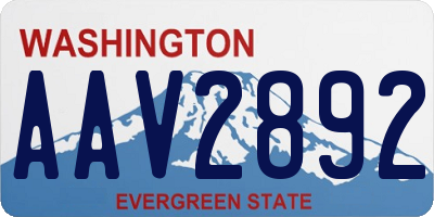 WA license plate AAV2892