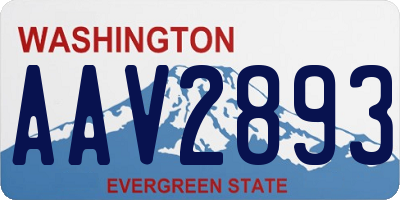 WA license plate AAV2893