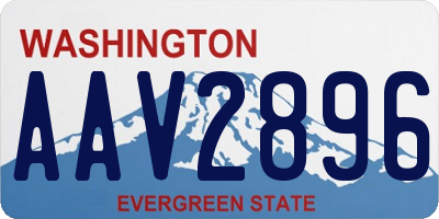WA license plate AAV2896