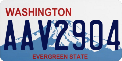 WA license plate AAV2904
