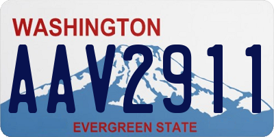 WA license plate AAV2911