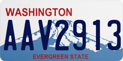 WA license plate AAV2913