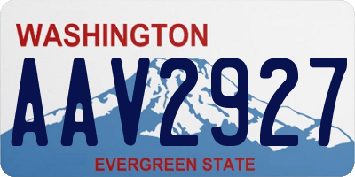 WA license plate AAV2927